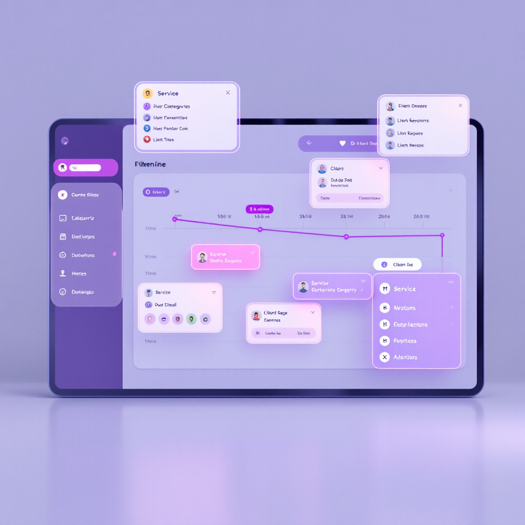 Filtres intelligents par période, service, client