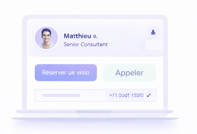 Le client réserve ou lance la visio